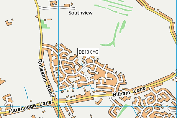 DE13 0YG map - OS VectorMap District (Ordnance Survey) DE13 0YG map - OS VectorMap District (Ordnance Survey)