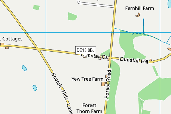 DE13 8BJ map - OS VectorMap District (Ordnance Survey) DE13 8BJ map - OS VectorMap District (Ordnance Survey)