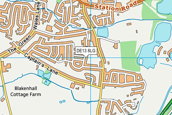 DE13 8LG map - OS VectorMap District (Ordnance Survey) DE13 8LG map - OS VectorMap District (Ordnance Survey)