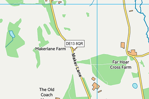 DE13 8QR map - OS VectorMap District (Ordnance Survey)