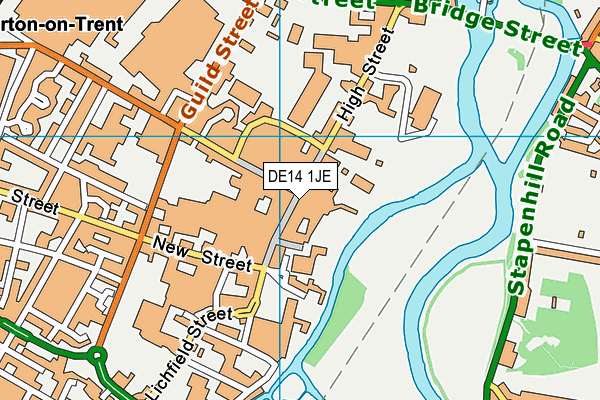 DE14 1JE map - OS VectorMap District (Ordnance Survey) DE14 1JE map - OS VectorMap District (Ordnance Survey)
