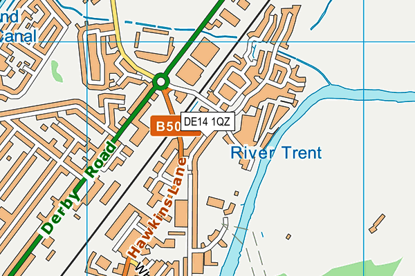 DE14 1QZ map - OS VectorMap District (Ordnance Survey) DE14 1QZ map - OS VectorMap District (Ordnance Survey)