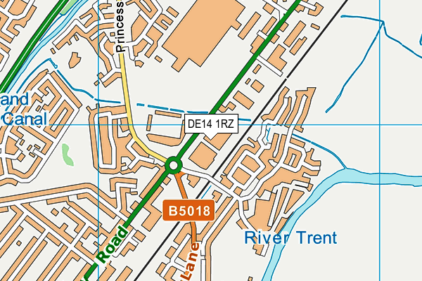DE14 1RZ map - OS VectorMap District (Ordnance Survey) DE14 1RZ map - OS VectorMap District (Ordnance Survey)