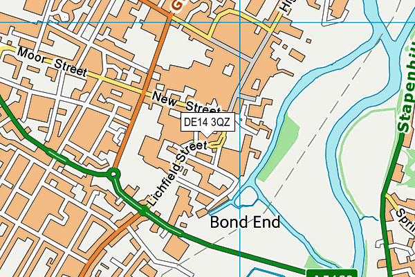 DE14 3QZ map - OS VectorMap District (Ordnance Survey)
