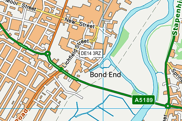 DE14 3RZ map - OS VectorMap District (Ordnance Survey) DE14 3RZ map - OS VectorMap District (Ordnance Survey)