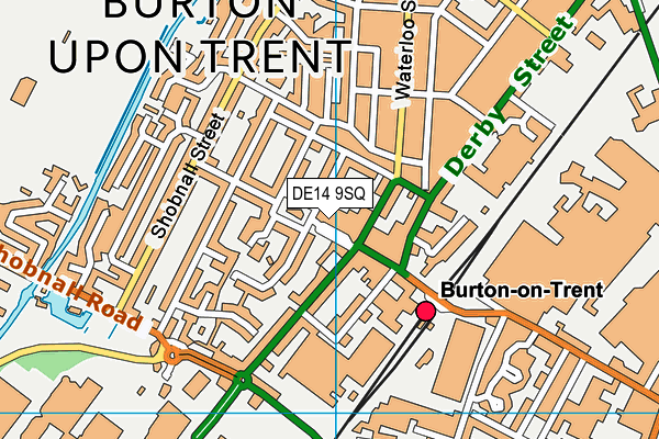 DE14 9SQ map - OS VectorMap District (Ordnance Survey) DE14 9SQ map - OS VectorMap District (Ordnance Survey)