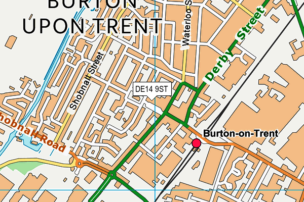 DE14 9ST map - OS VectorMap District (Ordnance Survey) DE14 9ST map - OS VectorMap District (Ordnance Survey)