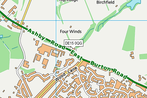 DE15 0QG map - OS VectorMap District (Ordnance Survey)