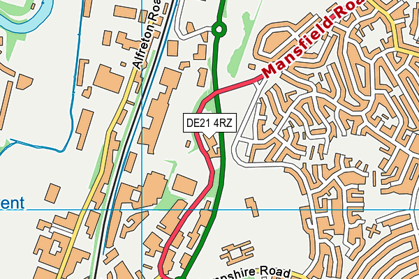 DE21 4RZ map - OS VectorMap District (Ordnance Survey)
