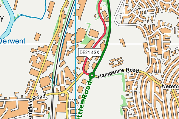 DE21 4SX map - OS VectorMap District (Ordnance Survey)