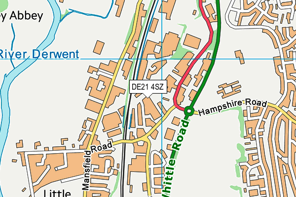 DE21 4SZ map - OS VectorMap District (Ordnance Survey) DE21 4SZ map - OS VectorMap District (Ordnance Survey)