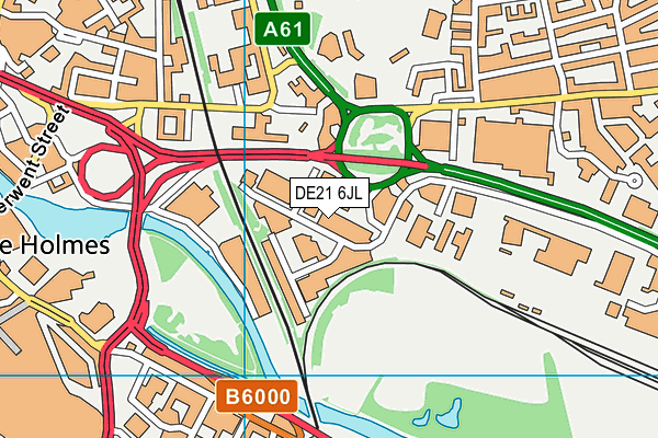 DE21 6JL map - OS VectorMap District (Ordnance Survey)