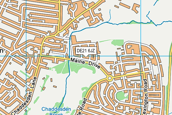 DE21 6JZ map - OS VectorMap District (Ordnance Survey)