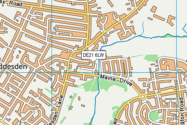 DE21 6LW map - OS VectorMap District (Ordnance Survey)