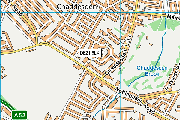 DE21 6LX map - OS VectorMap District (Ordnance Survey)