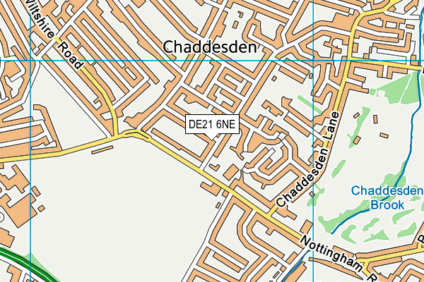 DE21 6NE map - OS VectorMap District (Ordnance Survey)