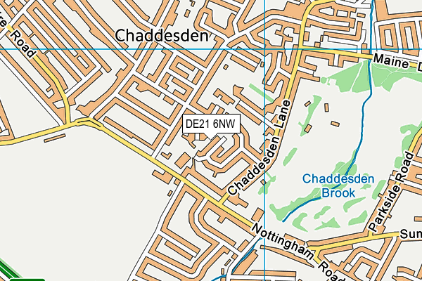 DE21 6NW map - OS VectorMap District (Ordnance Survey)