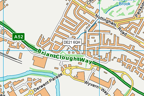 DE21 6QH map - OS VectorMap District (Ordnance Survey)
