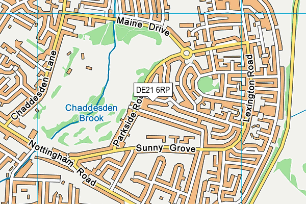 DE21 6RP map - OS VectorMap District (Ordnance Survey)