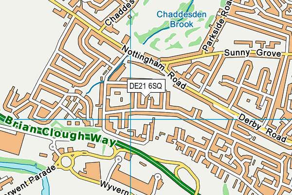 DE21 6SQ map - OS VectorMap District (Ordnance Survey)