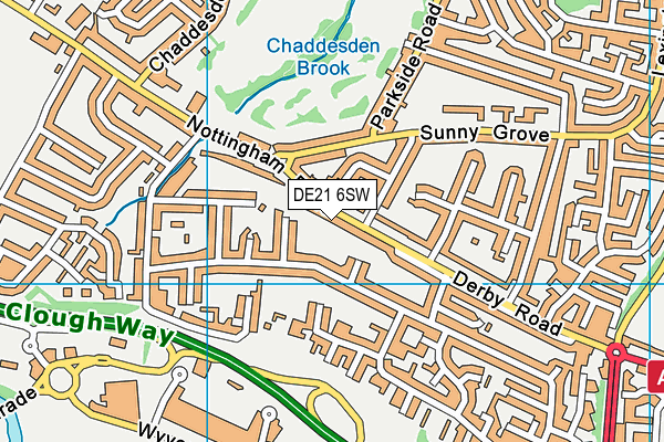 DE21 6SW map - OS VectorMap District (Ordnance Survey)