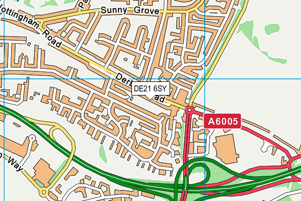 DE21 6SY map - OS VectorMap District (Ordnance Survey)