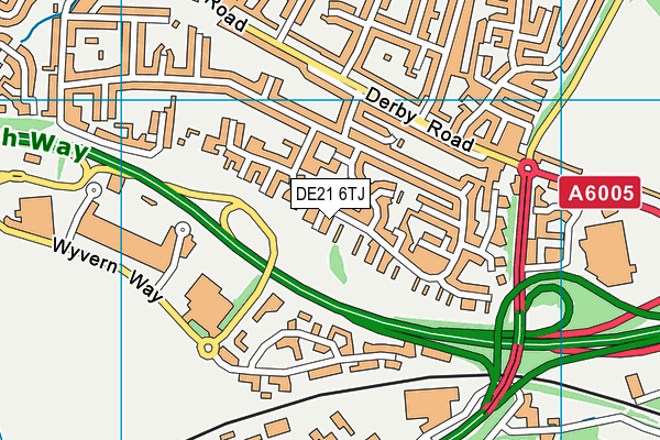 DE21 6TJ map - OS VectorMap District (Ordnance Survey)