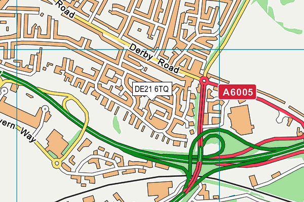 DE21 6TQ map - OS VectorMap District (Ordnance Survey)