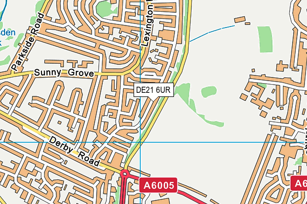 DE21 6UR map - OS VectorMap District (Ordnance Survey)