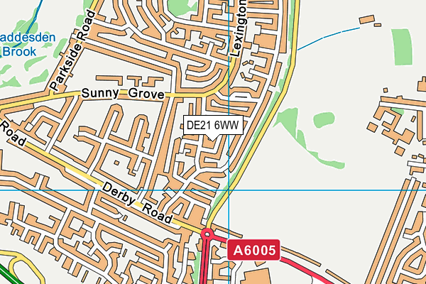 DE21 6WW map - OS VectorMap District (Ordnance Survey)