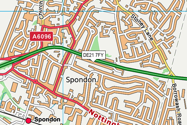 DE21 7FY map - OS VectorMap District (Ordnance Survey)