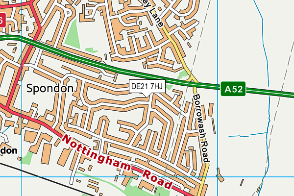 DE21 7HJ map - OS VectorMap District (Ordnance Survey)