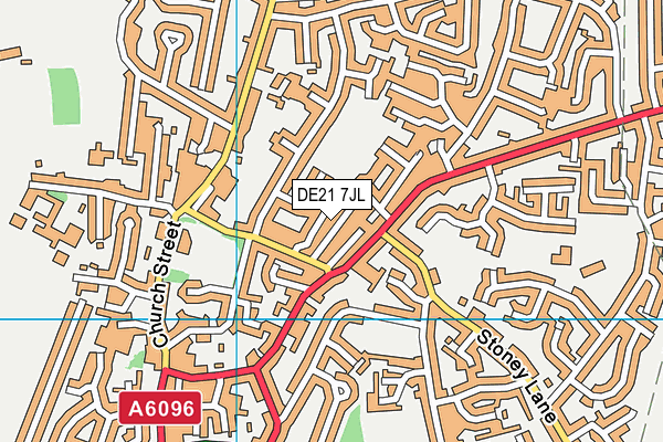 DE21 7JL map - OS VectorMap District (Ordnance Survey)