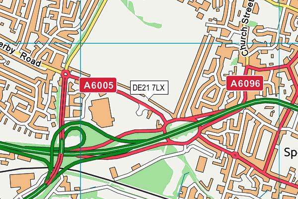 DE21 7LX map - OS VectorMap District (Ordnance Survey)
