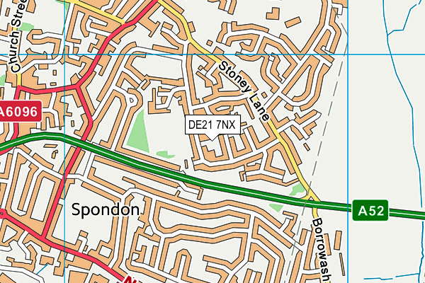 DE21 7NX map - OS VectorMap District (Ordnance Survey)