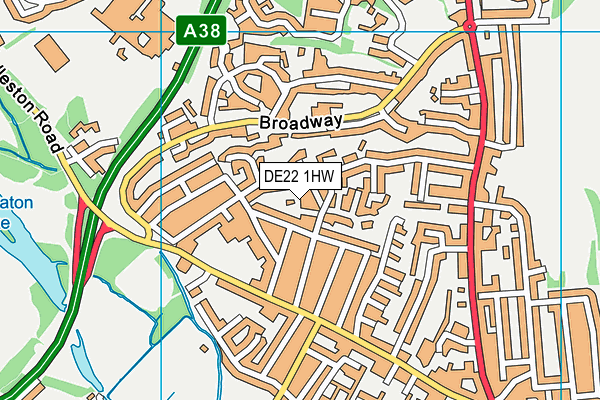 DE22 1HW map - OS VectorMap District (Ordnance Survey) DE22 1HW map - OS VectorMap District (Ordnance Survey)
