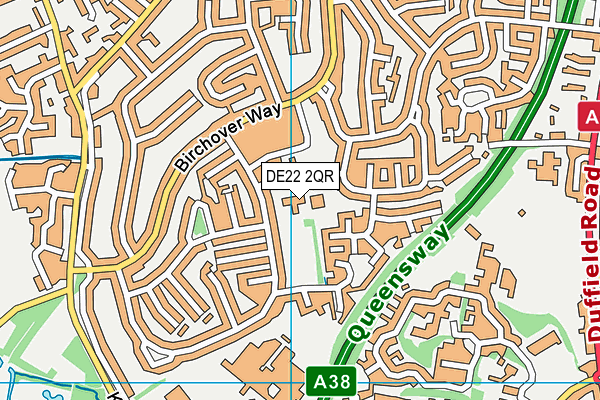 DE22 2QR map - OS VectorMap District (Ordnance Survey) DE22 2QR map - OS VectorMap District (Ordnance Survey)