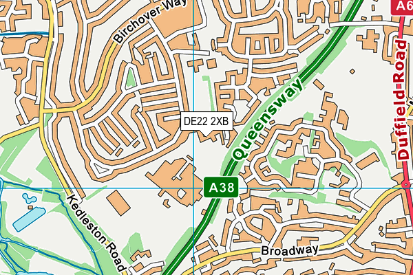 DE22 2XB map - OS VectorMap District (Ordnance Survey)