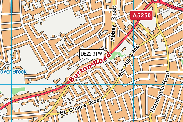 DE22 3TW map - OS VectorMap District (Ordnance Survey) DE22 3TW map - OS VectorMap District (Ordnance Survey)