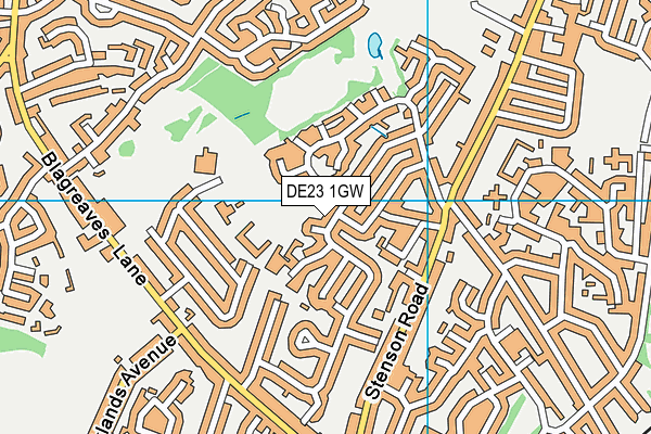 DE23 1GW map - OS VectorMap District (Ordnance Survey) DE23 1GW map - OS VectorMap District (Ordnance Survey)