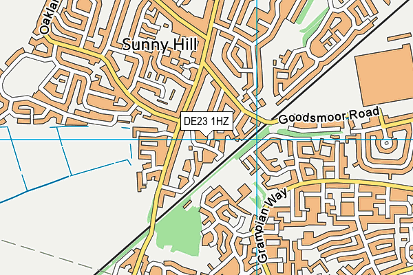 DE23 1HZ map - OS VectorMap District (Ordnance Survey) DE23 1HZ map - OS VectorMap District (Ordnance Survey)