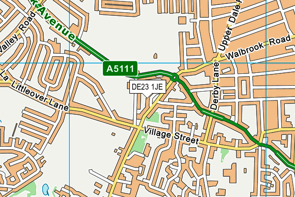 DE23 1JE map - OS VectorMap District (Ordnance Survey)