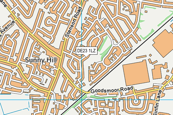 DE23 1LZ map - OS VectorMap District (Ordnance Survey)