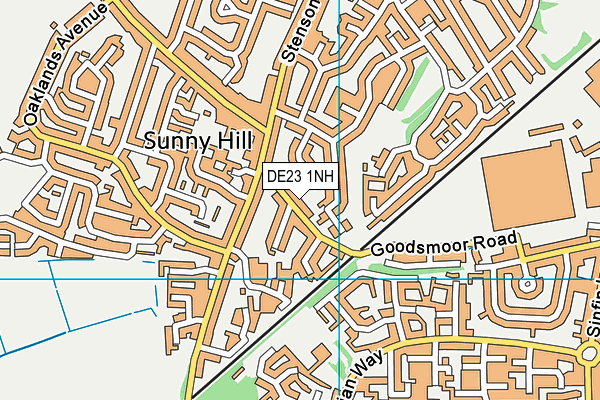 DE23 1NH map - OS VectorMap District (Ordnance Survey) DE23 1NH map - OS VectorMap District (Ordnance Survey)