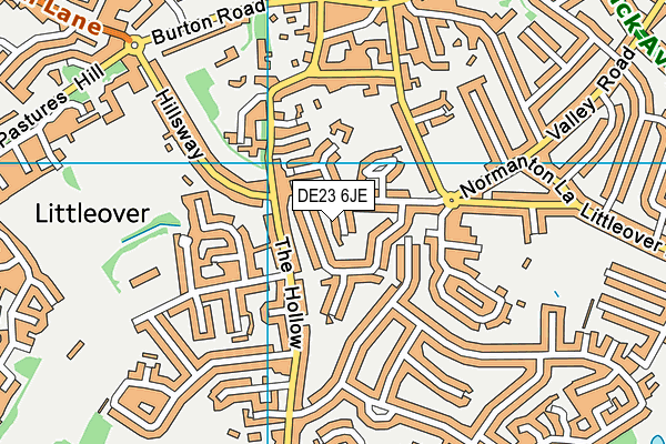 DE23 6JE map - OS VectorMap District (Ordnance Survey) DE23 6JE map - OS VectorMap District (Ordnance Survey)
