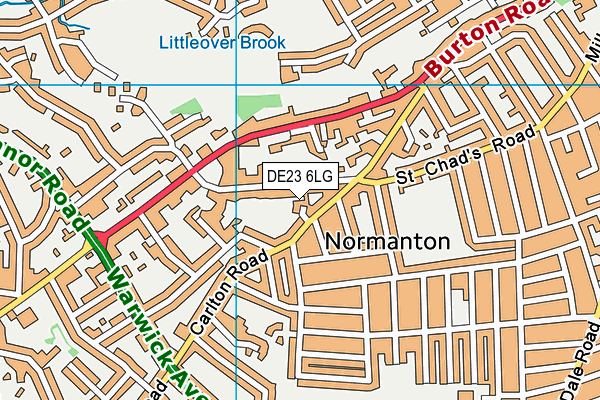 DE23 6LG map - OS VectorMap District (Ordnance Survey)