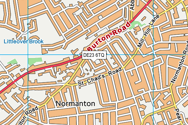 DE23 6TQ map - OS VectorMap District (Ordnance Survey)