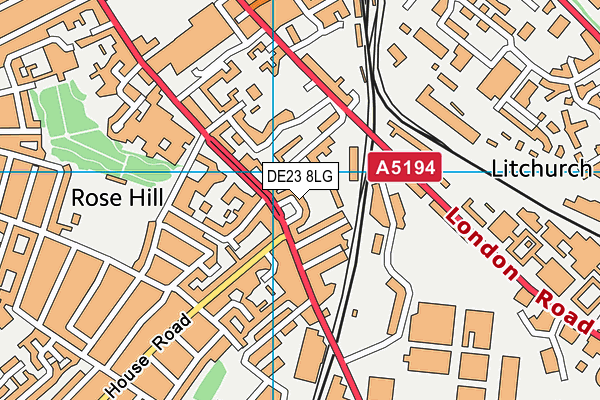 DE23 8LG map - OS VectorMap District (Ordnance Survey) DE23 8LG map - OS VectorMap District (Ordnance Survey)