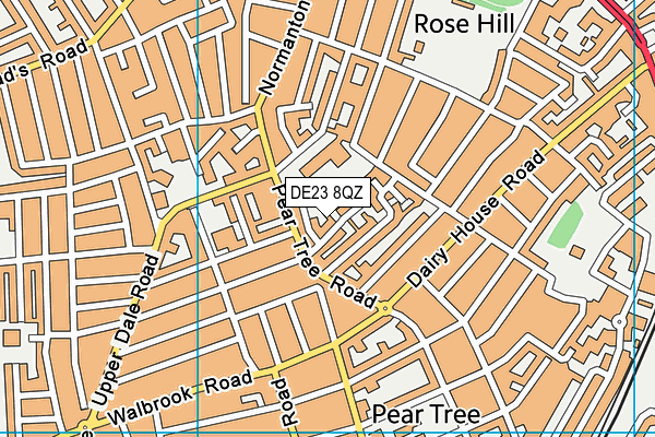 DE23 8QZ map - OS VectorMap District (Ordnance Survey)