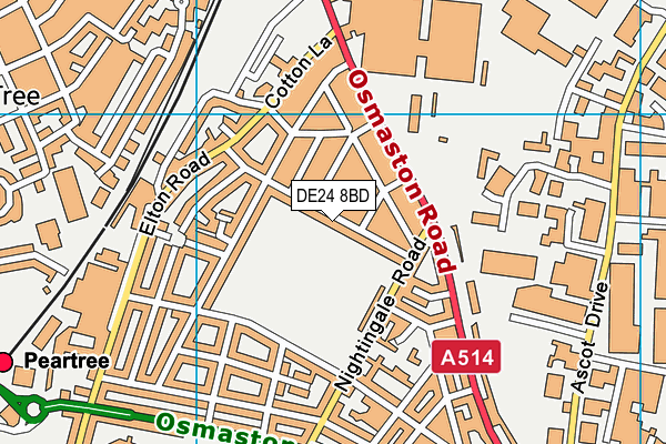 DE24 8BD map - OS VectorMap District (Ordnance Survey)